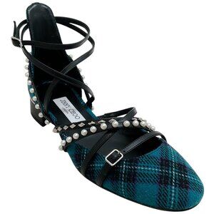 Jimmy Choo Peacock / Silver Tartan Celestia 25 Flats